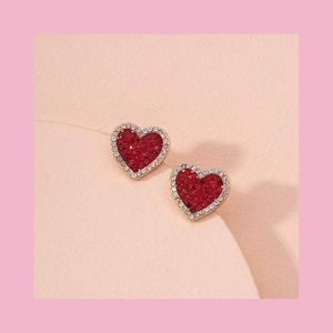 Heart studded earrings